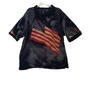 Cotton Traders Sport Patriotic Polo Shirt Men's Size XXL  Eagle USA‎ Flag